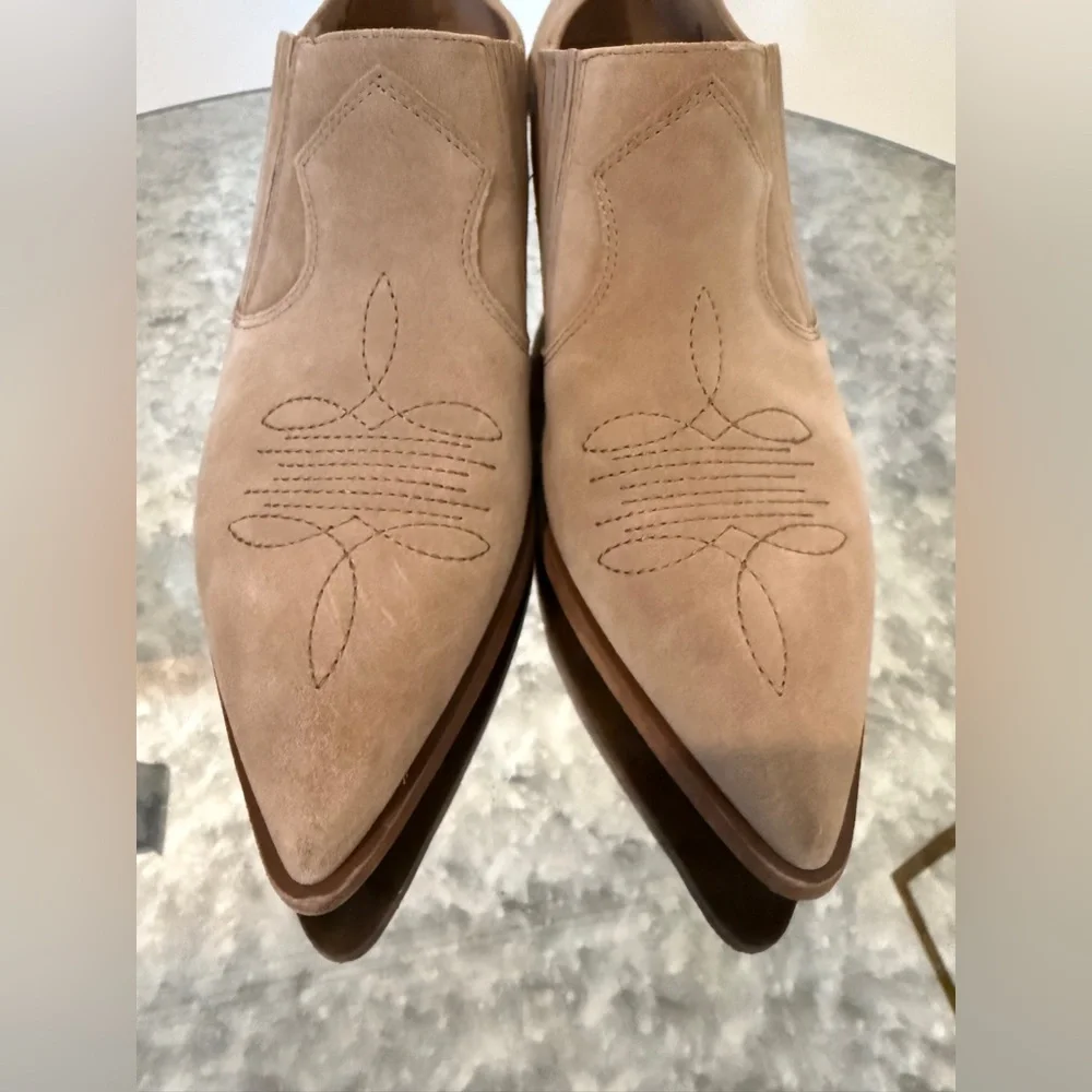 Sam Edelman Beige Suede Ankle Boots Size 11 - Picture 8 of 12